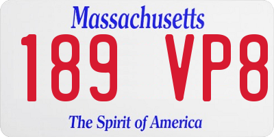 MA license plate 189VP8