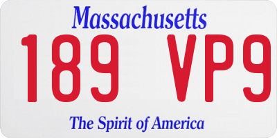 MA license plate 189VP9