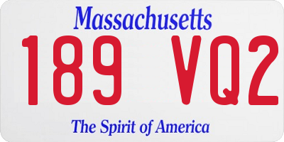 MA license plate 189VQ2
