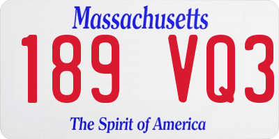 MA license plate 189VQ3