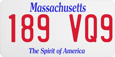 MA license plate 189VQ9