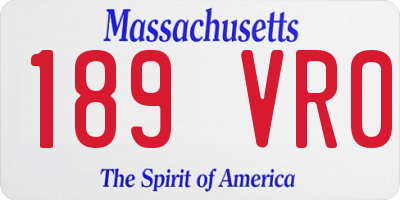 MA license plate 189VR0