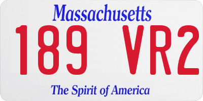 MA license plate 189VR2