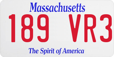 MA license plate 189VR3