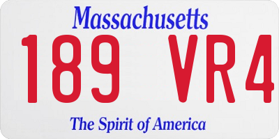 MA license plate 189VR4
