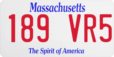 MA license plate 189VR5