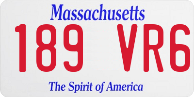 MA license plate 189VR6