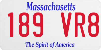 MA license plate 189VR8