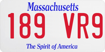 MA license plate 189VR9