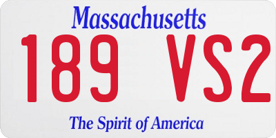 MA license plate 189VS2