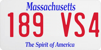 MA license plate 189VS4