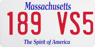 MA license plate 189VS5