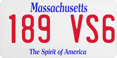 MA license plate 189VS6