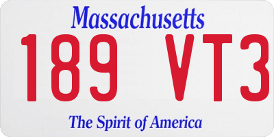 MA license plate 189VT3
