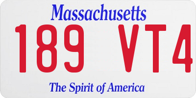 MA license plate 189VT4