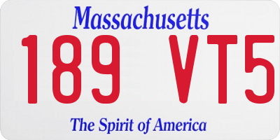 MA license plate 189VT5