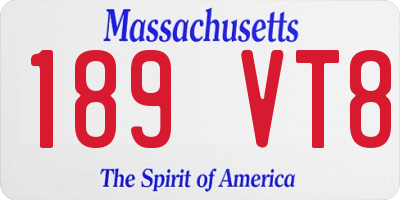 MA license plate 189VT8