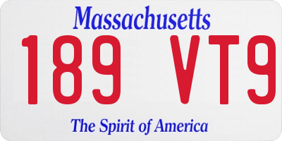 MA license plate 189VT9