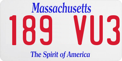 MA license plate 189VU3