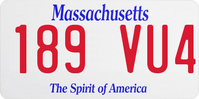 MA license plate 189VU4