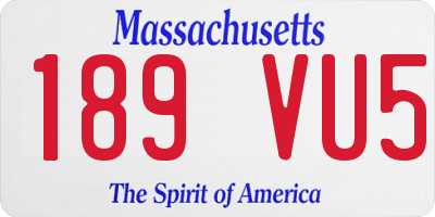 MA license plate 189VU5