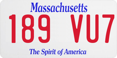 MA license plate 189VU7