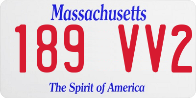 MA license plate 189VV2