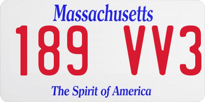 MA license plate 189VV3