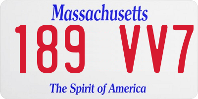 MA license plate 189VV7