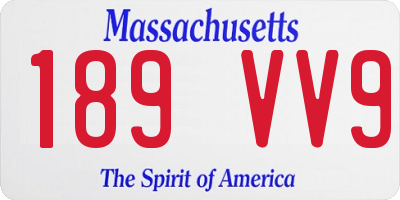 MA license plate 189VV9