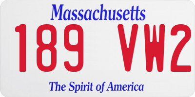 MA license plate 189VW2