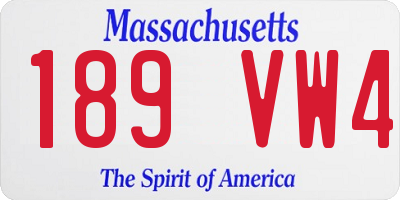 MA license plate 189VW4