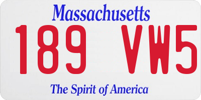 MA license plate 189VW5
