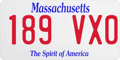 MA license plate 189VX0