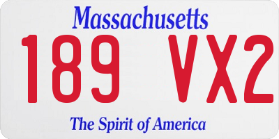 MA license plate 189VX2