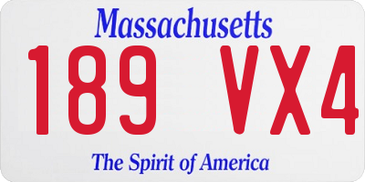 MA license plate 189VX4