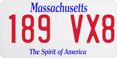 MA license plate 189VX8