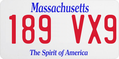 MA license plate 189VX9