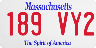 MA license plate 189VY2