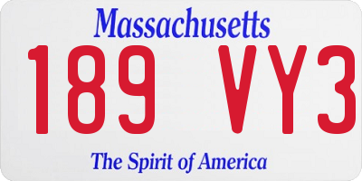MA license plate 189VY3