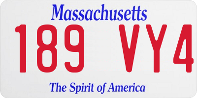 MA license plate 189VY4