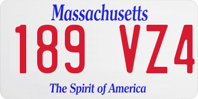 MA license plate 189VZ4