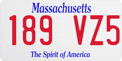 MA license plate 189VZ5