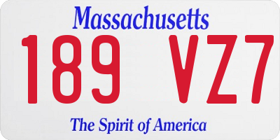 MA license plate 189VZ7