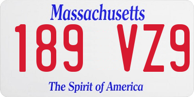 MA license plate 189VZ9
