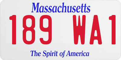 MA license plate 189WA1
