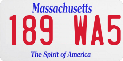 MA license plate 189WA5