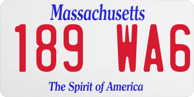 MA license plate 189WA6