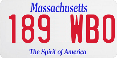 MA license plate 189WB0