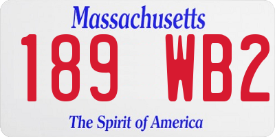 MA license plate 189WB2